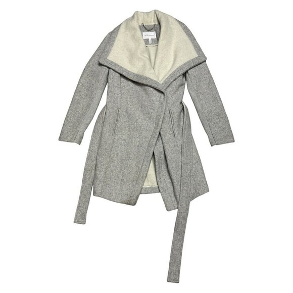 BCBG Generation WOOL Blend Luxury Designer Trench Pea Coat Womens XS - Picture 1 of 7